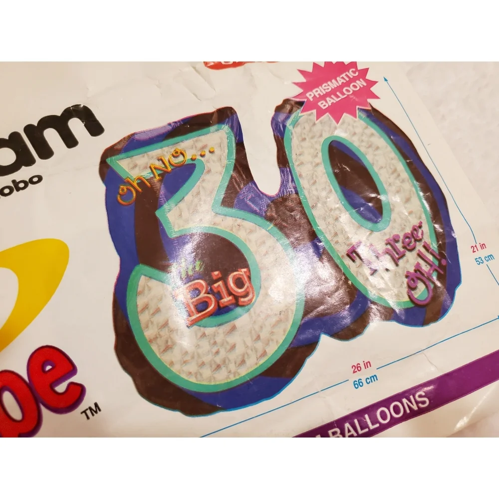 2 Anagram - Oh No 30Th Birthday Shaped Balloons